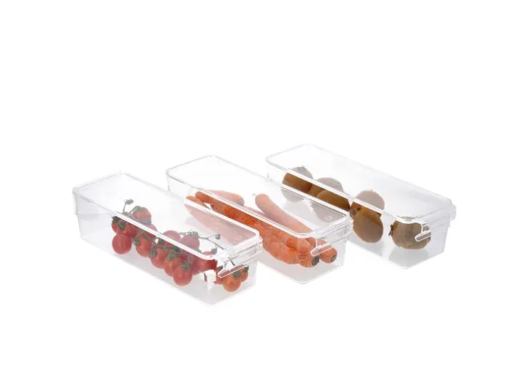 Organizador de frigorífico con tapa, juego de 3, 2 L.