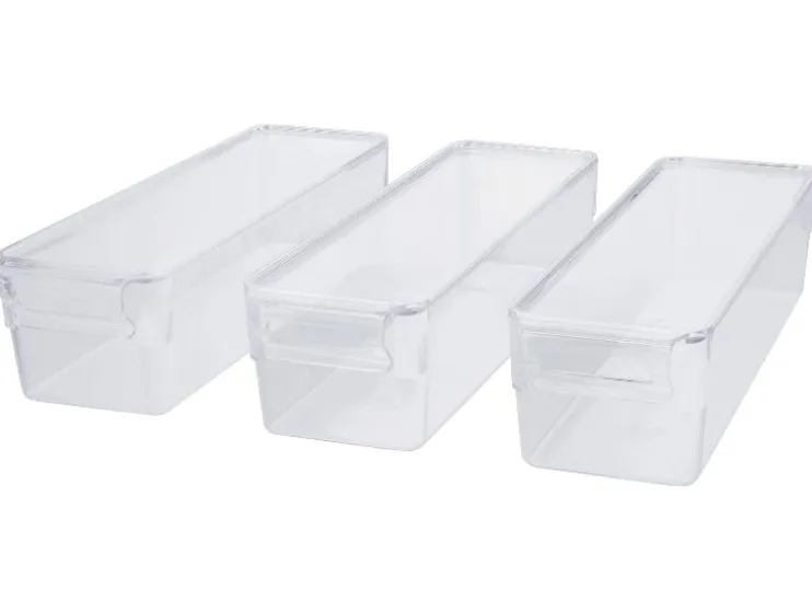 Organizador de frigorífico con tapa, juego de 3, 2 L.