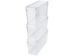 Organizador de frigorífico con tapa, juego de 3, 3,4 L.