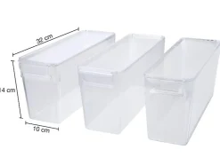 Organizador de frigorífico con tapa, juego de 3, 3,4 L.