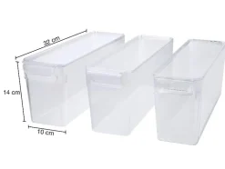 Organizador de frigorífico sin tapa, juego de 3, 3,4 L.