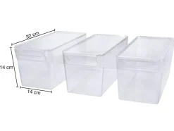 Organizador de nevera con tapa, set de 3, 5 L.