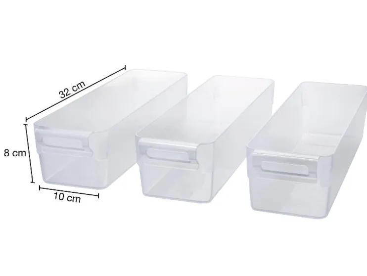 Organizador de nevera sin tapa PP S set de 3