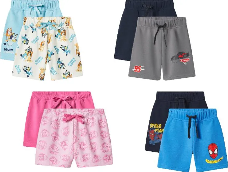 Pantalones cortos de felpa para niños »Peppa Pig / Bluey / Spiderman / Cars«, 2 unidades.