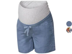 Pantalones cortos de premamá de mujer con lino.
