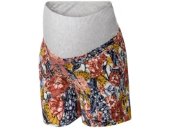 Pantalones cortos de premamá de mujer con lino.