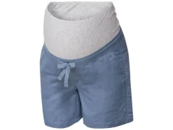 Pantalones cortos de premamá de mujer con lino.