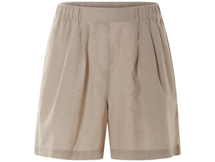 Pantalones cortos tipo paperbag de mujer con lino
