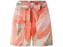 Pantalones cortos tipo paperbag de mujer con lino