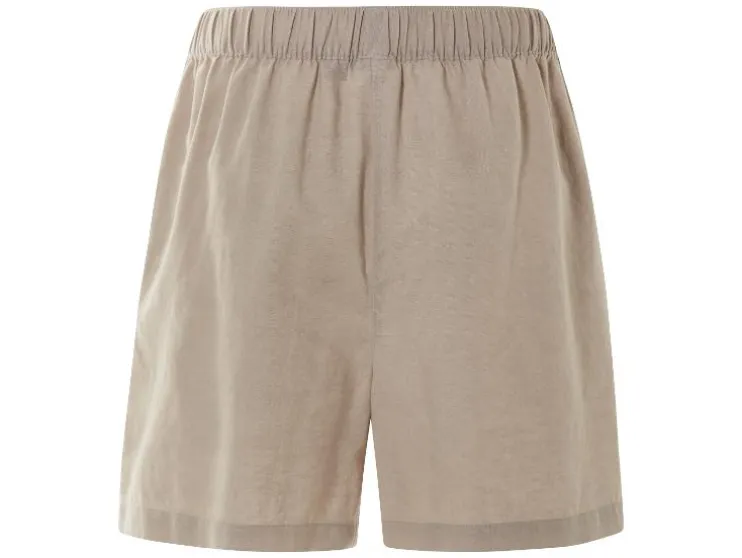 Pantalones cortos tipo paperbag de mujer con lino