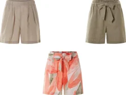 Pantalones cortos tipo paperbag de mujer con lino