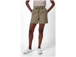 Pantalones cortos tipo paperbag de mujer con lino