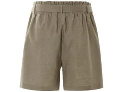 Pantalones cortos tipo paperbag de mujer con lino