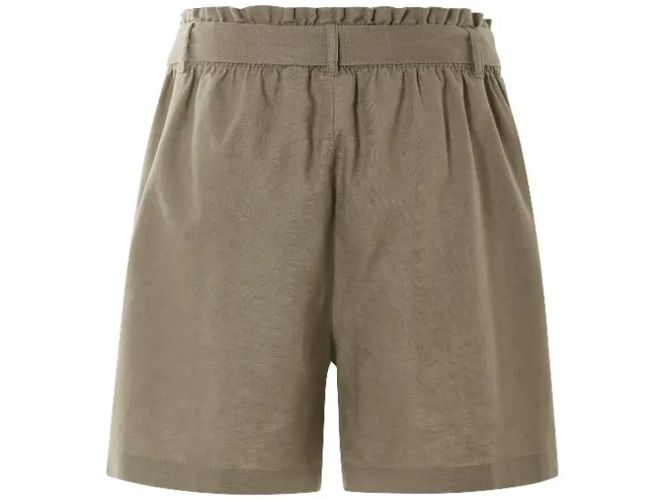 Pantalones cortos tipo paperbag de mujer con lino