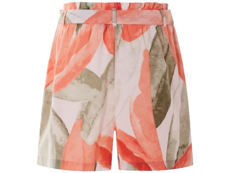 Pantalones cortos tipo paperbag de mujer con lino