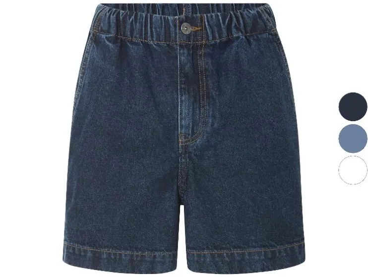 Pantalones cortos vaqueros de mujer, talle medio.