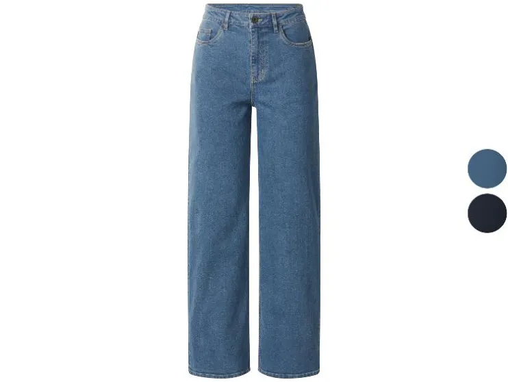 Pantalones vaqueros de mujer, pernera ancha, tiro alto.