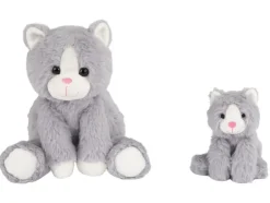 Peluche de mamá con bebé gato / perro / caballo / conejo