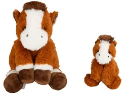 Peluche de mamá con bebé gato / perro / caballo / conejo