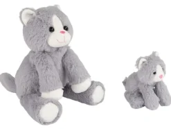 Peluche de mamá con bebé gato / perro / caballo / conejo
