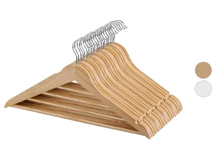 Perchas de madera, 20 unidades.
