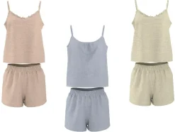 Pijama corto de muselina para mujer