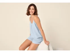 Pijama corto de muselina para mujer