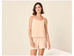 Pijama corto de muselina para mujer