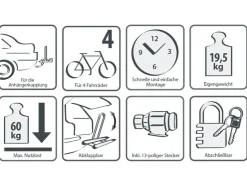 Portabicicletas »Amber IV«, para 4 bicicletas, con cerradura.