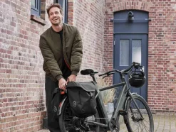 Portaequipajes delantero para bicicleta urbana + cesta / Bolsa portaequipajes doble para sistema AVS Click.