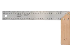 Regla de medición multiángulo, regla triangular, escuadra con tope, escuadra de carpintero con mango de haya.