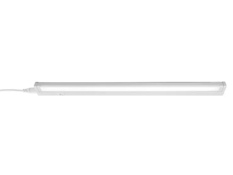 Regleta LED bajo armario con 3 tonos de blanco seleccionables.
