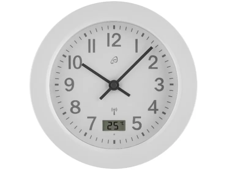 Reloj de baño radio controlado, con 4 ventosas traseras.