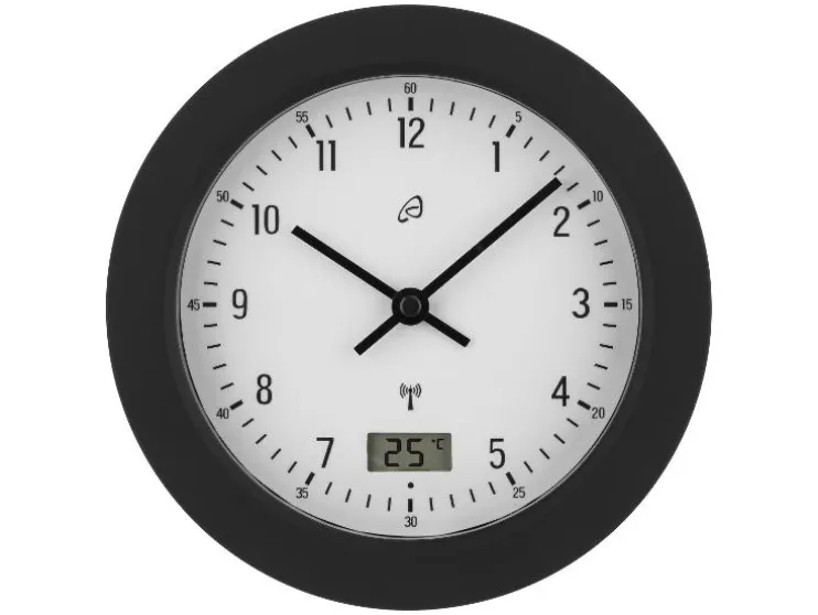 Reloj de baño radio controlado, con 4 ventosas traseras.