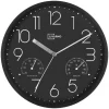 Reloj de pared con termómetro e higrómetro.