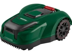 Robot cortacésped de 20 V »PAMRS 1000 A1«, con batería y estación de carga.
