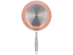 Sartén de cobre, Ø 24 cm, acero inoxidable con capa de cobre.