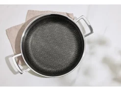 Sartén de servir de acero inoxidable prémium con estructura de nido de abeja, Ø 28 cm.