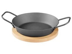 Ø 32 Sartén grill de hierro / Ø 28,5 Sartén grill de hierro con fondo perforado / Ø 20 Sartén grill de hierro con tabla de servir.
