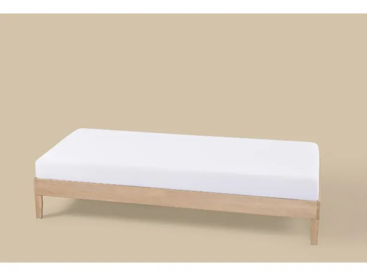 Sábana bajera de punto de jersey con lino, 90-100 x 200 cm.