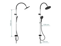 Schütte Duschsystem »MATAO RAIN«, ducha de lluvia móvil y teleducha, cromo/negro