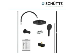 Schütte Duschsystem »MATAO RAIN«, ducha de lluvia móvil y teleducha, cromo/negro