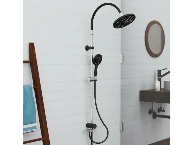 Schütte Duschsystem »MATAO RAIN«, ducha de lluvia móvil y teleducha, cromo/negro