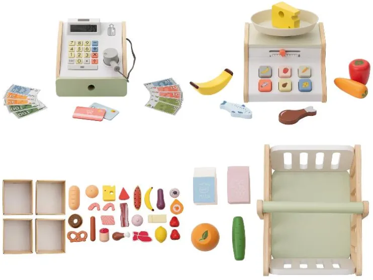Set de caja registradora / Set de balanza / Set de cajas para alimentos / Cesta de la compra