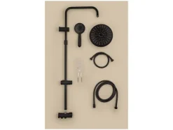 Set de ducha mural, ajustable en altura.