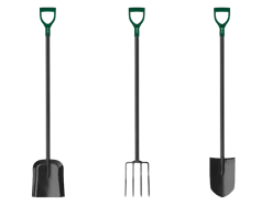 Set de herramientas de jardinería «Laya puntiaguda, pala y horca de cavar», 3 piezas.