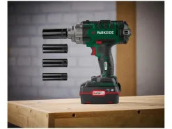 Set de inicio de atornillador de impacto a batería de 20 V »PASSK 20-Li C4«, con batería y cargador.