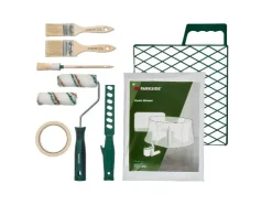 Set de inicio de pintor, de 7 o 10 piezas Rodillo de pintura con barra telescópica de aluminio, de 3 piezas.