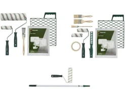 Set de inicio de pintor, de 7 o 10 piezas Rodillo de pintura con barra telescópica de aluminio, de 3 piezas.