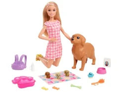 Set de muñeca »Perro y cachorros / Juego de pelo«